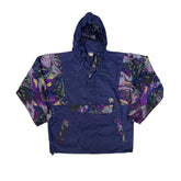 Vintage 90s Purple Abstract Crazy Print Pullover Anorak Jacket Size L by Kiltec